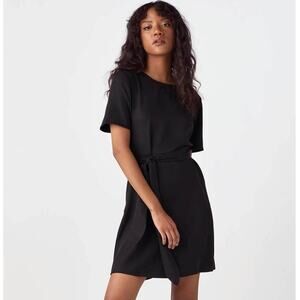 VETTA Capsule The Short Wrap Dress Black Sz M NWT $158 {S35}